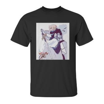 Fate Series Fatestay Night Saber Sketch T Shirt S997 Unisex T-Shirt | Favorety