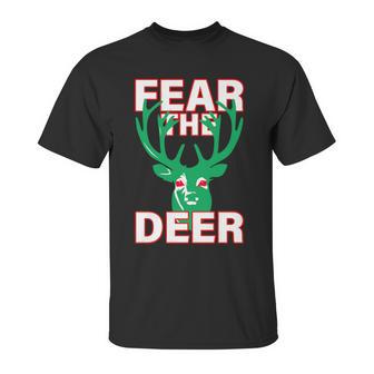 Fear The Deer Basketball Playoffs Graphic Design Printed Casual Daily Basic Unisex T-Shirt | Favorety UK