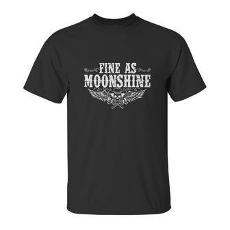 Fine As Moonshine Western Skull Dueling Pistols Unisex T-Shirt | Favorety