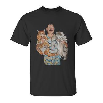 Freddie Mercury Hug Cats Unisex T-Shirt | Favorety