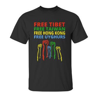 Free Tibet Free Taiwan Free Hong Kong Free Uyghurs Protest Graphic Design Printed Casual Daily Basic Unisex T-Shirt | Favorety CA