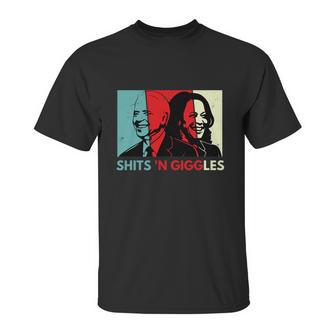 Funny Anti Biden Harris Shits N Giggles Political Gift Graphic Design Printed Casual Daily Basic Unisex T-Shirt | Favorety CA