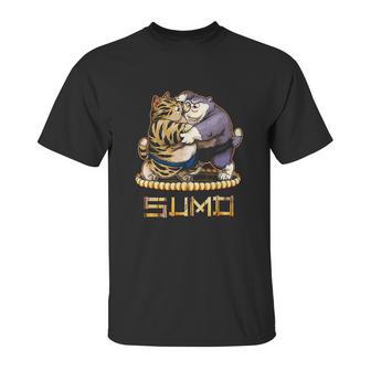 Funny Cats Sumo Wrestler Japanese Cat Sumo Wrestling Unisex T-Shirt | Favorety AU