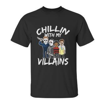 Funny Halloween Chillin With My Villains Unisex T-Shirt | Favorety