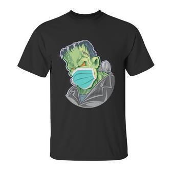 Funny Halloween Frankenstein Pandemic Virus Mask Unisex T-Shirt | Favorety CA