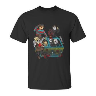 Funny Halloween Scary Holocaust Machine Van Movie Characters Unisex T-Shirt | Favorety CA