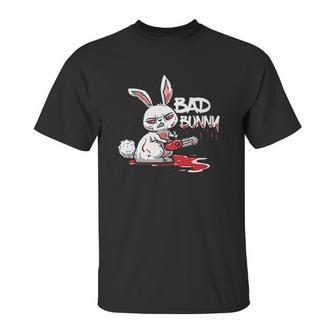 Funny Horror Rabbit Halloween Gift Evil Bad Bunny Unisex T-Shirt | Favorety AU