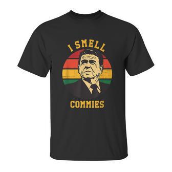 Funny Ronald Reagan Gift I Smell Commies Political Humor Gift Unisex T-Shirt | Favorety DE