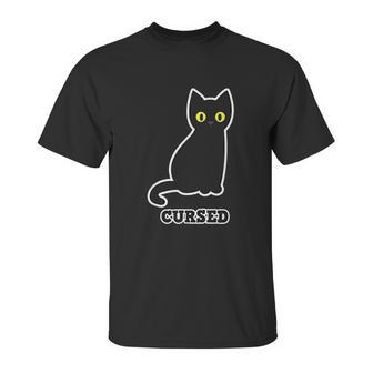 Funny Scary Halloween Cursed Black Cat Gift Unisex T-Shirt | Favorety CA