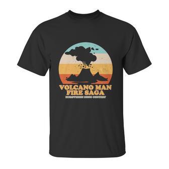 Funny Vintage Volcano Man Fire Saga Eurovision Song Contest Unisex T-Shirt | Favorety CA