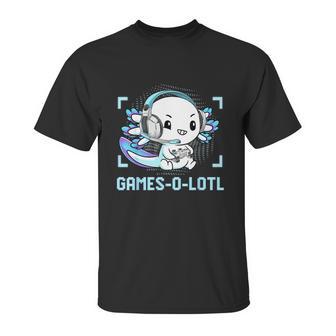 Gamesolotl Axolotl Video Gamer Kawaii Pastel Goth Anime Boys Graphic Design Printed Casual Daily Basic Unisex T-Shirt | Favorety