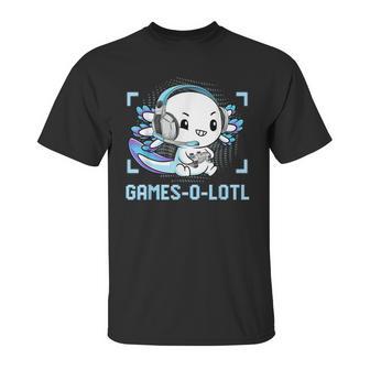 Gamesolotl Axolotl Video Gamer Kawaii Pastel Goth Anime Boys V5 Unisex T-Shirt | Favorety UK