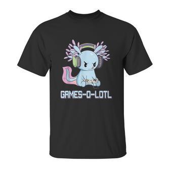 Gamesolotl Axolotl Video Gamer Kawaii Pastel Goth Anime Graphic Design Printed Casual Daily Basic Unisex T-Shirt | Favorety CA