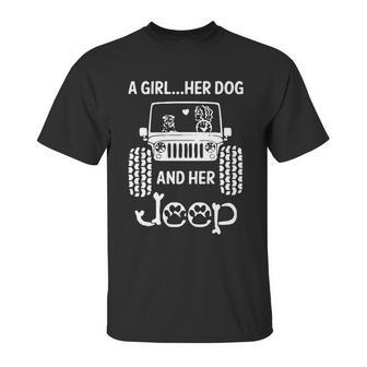 A Girl Her Dog And Her Jeep Unisex T-Shirt | Favorety DE