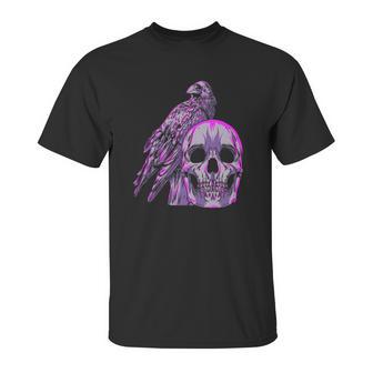 Goth Pastel Skull Crow Bird Skeleton Head Raven Gothic Lover Unisex T-Shirt | Favorety AU