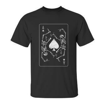 Goth Punk Ace Of Spades Card Shark Gambler Skeleton Unisex T-Shirt | Favorety CA