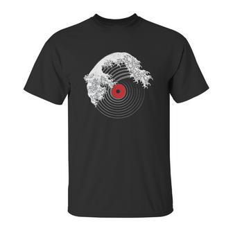 Great Wave Of Music Dj Vinyl Record Turntable Kanagawa Unisex T-Shirt | Favorety DE