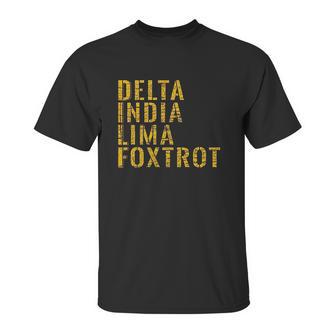 Grunt Style Delta India Lima Foxtrot Mens Maroon Unisex T-Shirt | Favorety AU