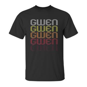 Gwen Retro Wordmark Pattern Vintage Style Unisex T-Shirt | Favorety AU