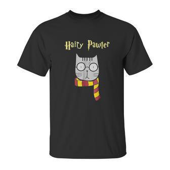 Hairy Pawter Funny Cute Magic Cat With Glasses Gift Unisex T-Shirt | Favorety