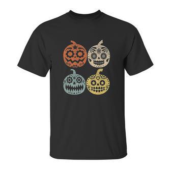 Halloween El Dia De Los Muertos Dead Day Pumpkin Vintage Unisex T-Shirt | Favorety AU