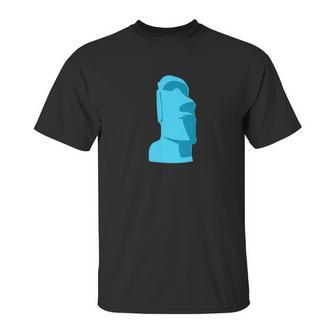 Hawaiian Luau Blue Moai Easter Island Tiki Unisex T-Shirt | Favorety