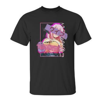 Hentai Vaporwave Concept Design Lewd Japanese Oppai Girl Unisex T-Shirt | Favorety