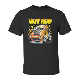 Hot Rod 55 Gasser Blown Jacked Up Flames Car Unisex T-Shirt | Favorety UK