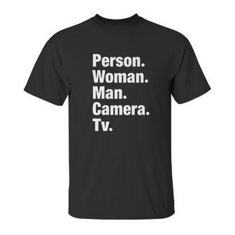 Iron Person Woman Man Camera Unisex T-Shirt | Favorety