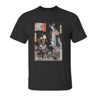 Japanese Retro Art Ninja Saving The Maiden Samurai Warrior Unisex T-Shirt | Favorety AU