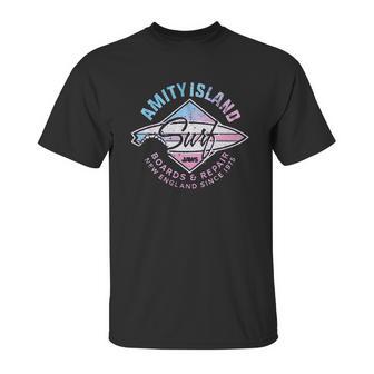 Jaws Amity Island Surf Purple Heather Unisex T-Shirt | Favorety AU