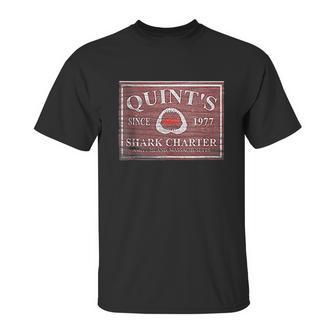 Jaws Quints Shark Charter Boat Since 1977 Wooden Sign Unisex T-Shirt | Favorety DE