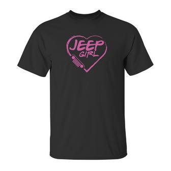 Jeep Girl - Pink Heart Lovely T-Shirt Unisex T-Shirt | Favorety AU