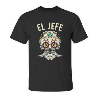 Jefe Men Mexican Boss Sugar Skull Day Of The Dead Unisex T-Shirt | Favorety DE