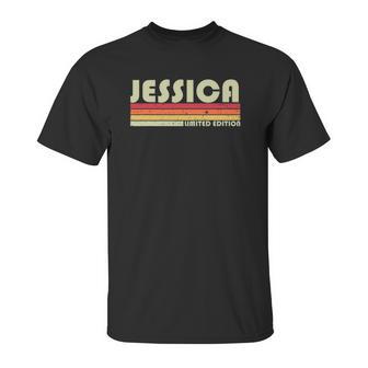 Jessica Gift Name Personalized Retro Vintage 80S Birthday Unisex T-Shirt | Favorety UK