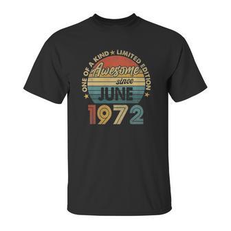 June 1972 Vintage 49 Years Old Retro 49Th Birthday Party Unisex T-Shirt | Favorety DE