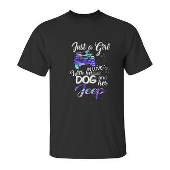 Just A Girl In Love With Her Dog And Her Heart For Jeep Unisex T-Shirt | Favorety CA