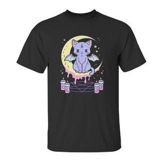 Kawaii Pastel Goth Cute Creepy Black Cat Unisex T-Shirt | Favorety DE