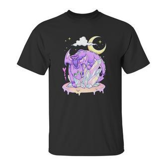 Kawaii Pastel Goth Cute Creepy Crystal Dragon Unisex T-Shirt | Favorety