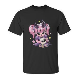 Kawaii Pastel Goth Cute Creepy Girl Skull Demon Evil Girl Unisex T-Shirt | Favorety DE