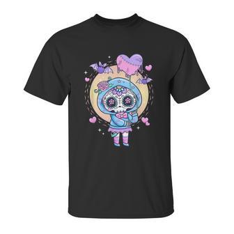 Kawaii Pastel Goth Cute Creepy Sugar Skull Day Of The Death Unisex T-Shirt | Favorety UK