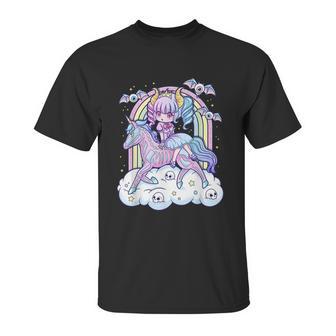 Kawaii Pastel Goth Cute Creepy Sugar Skull Unicorn Unisex T-Shirt | Favorety UK