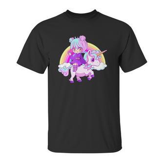 Kawaii Pastel Goth Unicorn Japanese Anime Girl Menhera Unisex T-Shirt | Favorety AU