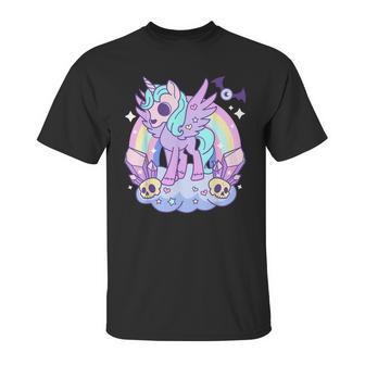 Kawaii Pastel Goth Unicorn Pony - Aesthetic Gothic Skeleton Unisex T-Shirt | Favorety AU