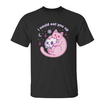 Kawaii Pastel Goth Witch Pink Devil Satan Cat Skull Moon Unisex T-Shirt | Favorety CA