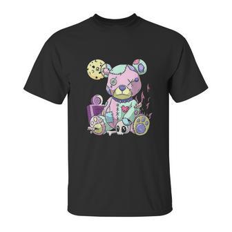 Kawaii Pink Pastel Goth Cute Creepy Teddy Bear Unisex T-Shirt | Favorety CA