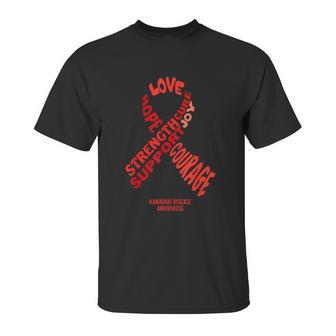 Kawasaki Disease Awareness Ribbon With Words Graphic Design Printed Casual Daily Basic Unisex T-Shirt | Favorety AU