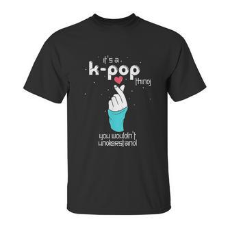 Korean Style Finger Heart Hand Symbol Pop Music Lover K Pop Unisex T-Shirt | Favorety UK