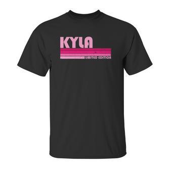 Kyla Name Personalized Retro Vintage 80S 90S Style Unisex T-Shirt | Favorety