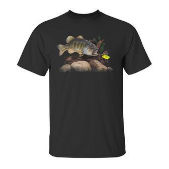 Largemouth Bass Chasing A Vertical Fishing Lure Unisex T-Shirt | Favorety AU